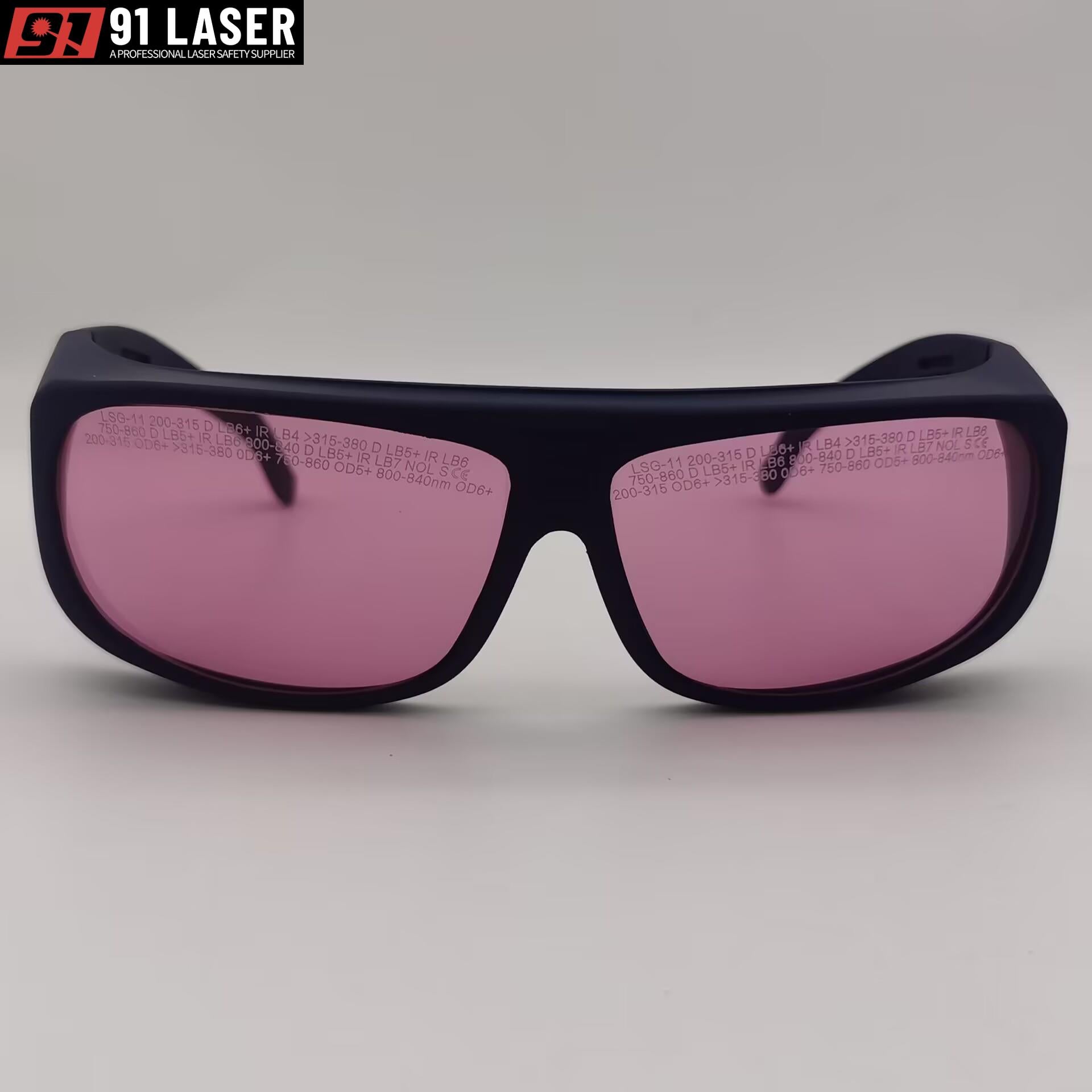 LSG-11-D5-11B Laser Safety Glasses With OD5+ For Alexandrite laser and OD7+ For Diode 808nm 810nm