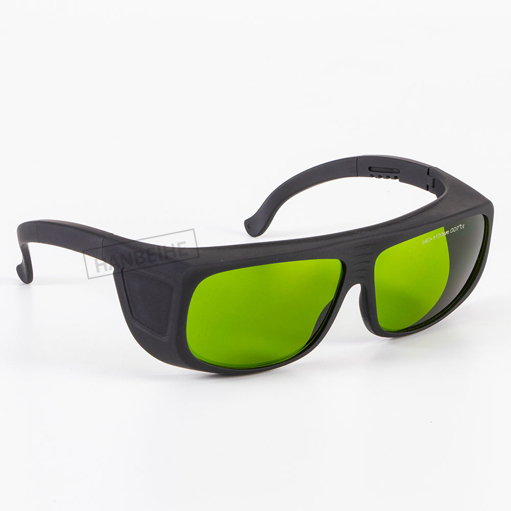 750-1100nm O.D 4+ CE Certified Laser Safety Glasses With Fabric Cloth Black Case Rubber Rope